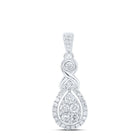 Mesmerizing Brilliance: 10kt White Gold Diamond Cluster Pendant  Top View from Splendid Jewellery