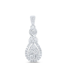 Load image into Gallery viewer, Mesmerizing Brilliance: 10kt White Gold Diamond Cluster Pendant - Splendid Jewellery
