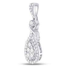 Load image into Gallery viewer, Mesmerizing Brilliance: 10kt White Gold Diamond Cluster Pendant  Side View from Splendid Jewellery