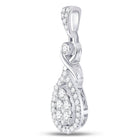 Mesmerizing Brilliance: 10kt White Gold Diamond Cluster Pendant  Side View from Splendid Jewellery