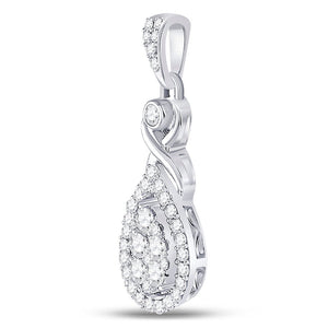 Mesmerizing Brilliance: 10kt White Gold Diamond Cluster Pendant - Splendid Jewellery