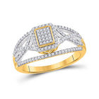 Mesmerizing Brilliance: 10kt Yellow Gold Diamond Cluster Ring 1/3 Cttw - Splendid Jewellery