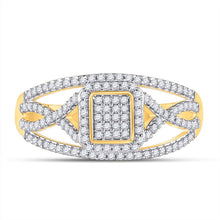 Load image into Gallery viewer, Mesmerizing Brilliance: 10kt Yellow Gold Diamond Cluster Ring 1/3 Cttw - Splendid Jewellery