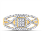 Mesmerizing Brilliance: 10kt Yellow Gold Diamond Cluster Ring 1/3 Cttw - Splendid Jewellery