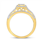 Mesmerizing Brilliance: 10kt Yellow Gold Diamond Cluster Ring 1/3 Cttw product Side View from Splendid Jewellery