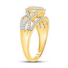 Mesmerizing Brilliance: 10kt Yellow Gold Diamond Cluster Ring 1/3 Cttw - Splendid Jewellery