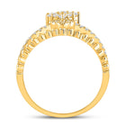 Mesmerizing Brilliance | 10kt Yellow Gold Womens Round Diamond Offset Square Fashion Ring 1/2 Cttw product Side View 2 from Splendid Jewellery