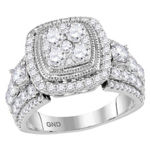 Load image into Gallery viewer, Mesmerizing Brilliance: 14kt White Gold Diamond Cluster Bridal Wedding Ring - Splendid Jewellery