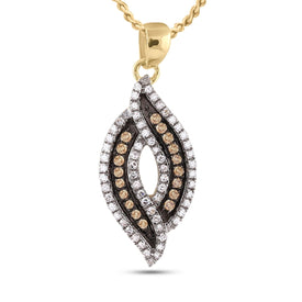 Mesmerizing Brown and White Diamond Romance Pendant  Top View from Splendid Jewellery