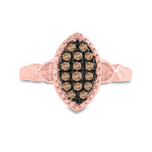Load image into Gallery viewer, Mesmerizing Brown Diamond Cluster Ring in 10kt Rose Gold Front View from Splendid Jewellery