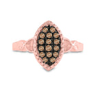 Mesmerizing Brown Diamond Cluster Ring in 10kt Rose Gold Front View from Splendid Jewellery