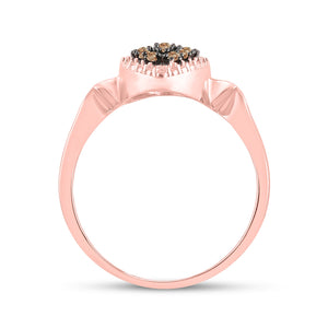 Mesmerizing Brown Diamond Cluster Ring in 10kt Rose Gold - Splendid Jewellery