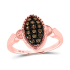 Mesmerizing Brown Diamond Cluster Ring in 10kt Rose Gold Top View from Splendid Jewellery