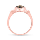 Mesmerizing Brown Diamond Cluster Ring in 10kt Rose Gold - Splendid Jewellery