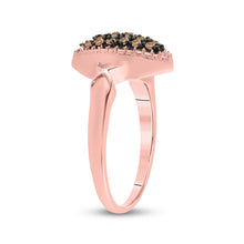 Load image into Gallery viewer, Mesmerizing Brown Diamond Cluster Ring in 10kt Rose Gold Side View from Splendid Jewellery