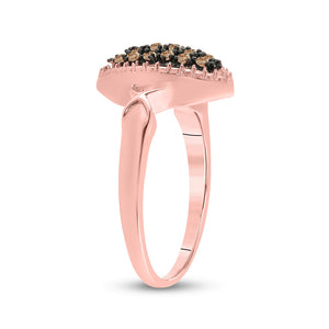 Mesmerizing Brown Diamond Cluster Ring in 10kt Rose Gold - Splendid Jewellery