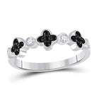 Mesmerizing Clover Noir Diamond Band - 10kt White Gold Women's Round Black Color Enhanced Diamond Clover Band Ring 1/4 Cttw Top view from the 10Kt White Gold Womens Round Black Color Enhanced Diamond Clover Band Ring 1 4 Cttwpin280633 collection by Splendid Jewellery