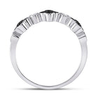 Mesmerizing Clover Noir Diamond Band - 10kt White Gold Women's Round Black Color Enhanced Diamond Clover Band Ring 1/4 Cttw Side view from the 10Kt White Gold Womens Round Black Color Enhanced Diamond Clover Band Ring 1 4 Cttwpin280633 collection by Splendid Jewellery