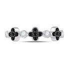 Mesmerizing Clover Noir Diamond Band - 10kt White Gold Women's Round Black Color Enhanced Diamond Clover Band Ring 1/4 Cttw Front view from the 10Kt White Gold Womens Round Black Color Enhanced Diamond Clover Band Ring 1 4 Cttwpin280633 collection by Splendid Jewellery
