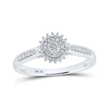 Load image into Gallery viewer, Mesmerizing Diamond Cluster Ring | 10kt White Gold Womens Round Diamond Cluster Ring 1/6 Cttw - Splendid Jewellery