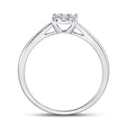 Mesmerizing Diamond Cluster Ring | 10kt White Gold Womens Round Diamond Cluster Ring 1/8 Cttw Side View from Splendid Jewellery