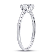 Load image into Gallery viewer, Mesmerizing Diamond Cluster Ring | 10kt White Gold Womens Round Diamond Cluster Ring 1/8 Cttw - Splendid Jewellery