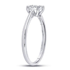 Mesmerizing Diamond Cluster Ring | 10kt White Gold Womens Round Diamond Cluster Ring 1/8 Cttw - Splendid Jewellery