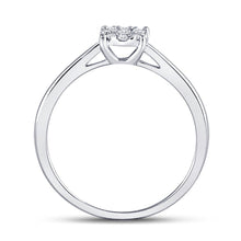 Load image into Gallery viewer, Mesmerizing Diamond Cluster Ring | 10kt White Gold Womens Round Diamond Cluster Ring 1/8 Cttw - Splendid Jewellery