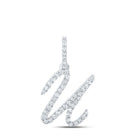 Mesmerizing Diamond Letter Pendant | 10kt White Gold Womens Round Diamond U Initial Pendant 1/5 Cttw | Splendid Jewellery - Splendid Jewellery