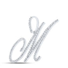 Mesmerizing Diamond Monogram Pendant | 10kt White Gold Womens Round Diamond M Initial Letter Pendant 7/8 Cttw | Splendid Jewellery - Splendid Jewellery