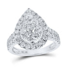 Mesmerizing Diamond Tear Cluster Ring in 10kt White Gold - 2 Cttw - Splendid Jewellery