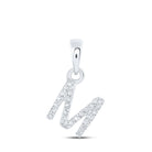 Mesmerizing M Initial Diamond Pendant in 10kt White Gold - Splendid Jewellery