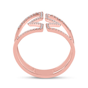 Mesmerizing Rose Gold Diamond Bisected Negative Space Band Ring - Splendid Jewellery