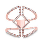 Mesmerizing Rose Gold Diamond Bisected Negative Space Band Ring - Splendid Jewellery