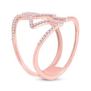 Mesmerizing Rose Gold Diamond Bisected Negative Space Band Ring - Splendid Jewellery