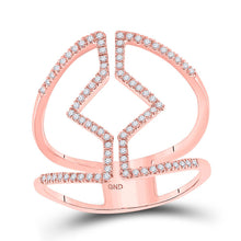 Load image into Gallery viewer, Mesmerizing Rose Gold Diamond Bisected Negative Space Band Ring - Splendid Jewellery