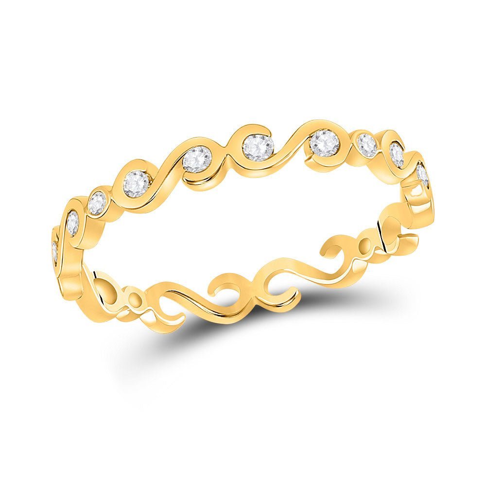 Mesmerizing S - Shaped Diamond Stackable Band Ring - Splendid Jewellery