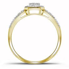 Load image into Gallery viewer, Mesmerizing Square Diamond Cluster Ring in 10kt Yellow Gold product Side View from Splendid Jewellery