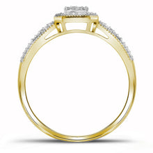 Load image into Gallery viewer, Mesmerizing Square Diamond Cluster Ring in 10kt Yellow Gold product Side View 2 from Splendid Jewellery