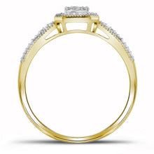 Load image into Gallery viewer, Mesmerizing Square Diamond Cluster Ring in 10kt Yellow Gold - Splendid Jewellery
