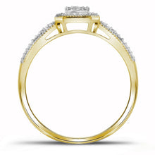 Load image into Gallery viewer, Mesmerizing Square Diamond Cluster Ring in 10kt Yellow Gold - Splendid Jewellery
