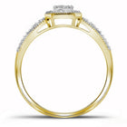 Mesmerizing Square Diamond Cluster Ring in 10kt Yellow Gold - Splendid Jewellery