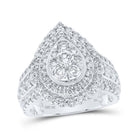 Mesmerizing Teardrop Cluster Diamond Ring - 10kt White Gold, 2 Cttw - Splendid Jewellery