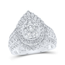 Load image into Gallery viewer, Mesmerizing Teardrop Cluster Diamond Ring - 10kt White Gold, 2 Cttw - Splendid Jewellery