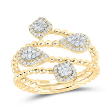 Load image into Gallery viewer, Mesmerizing Teardrop Spiral Diamond Band - Top View