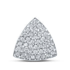 Mesmerizing Triangle Diamond Cluster Pendant in 10kt White Gold - Splendid Jewellery