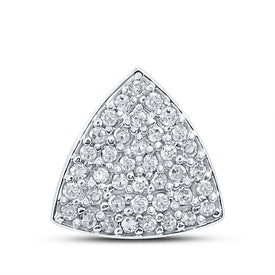 Mesmerizing Triangle Diamond Cluster Pendant in 10kt White Gold - Splendid Jewellery