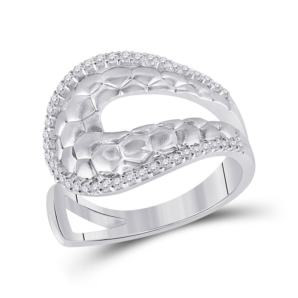 Mesmerizing White Gold Diamond Scale Fashion Ring - Splendid Jewellery
