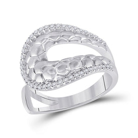 Mesmerizing White Gold Diamond Scale Fashion Ring - Splendid Jewellery