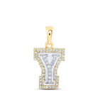 Mesmerizing Y Initial Diamond Pendant | 10kt Two - tone Gold 1/6 Cttw | Splendid Jewellery - Splendid Jewellery